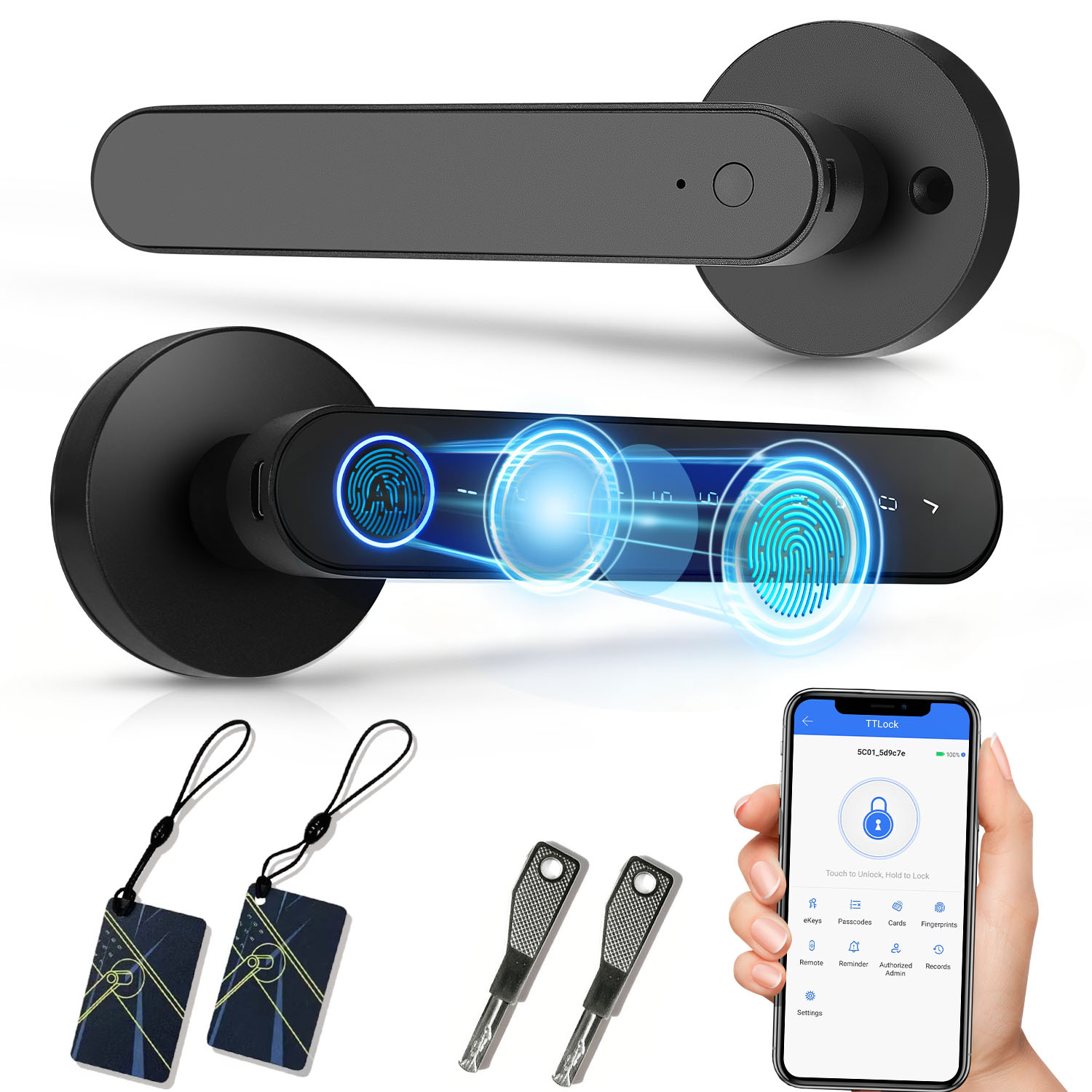 Smart Home Door Lock - TTlock 앱 지문 스마트 도어락 RFID