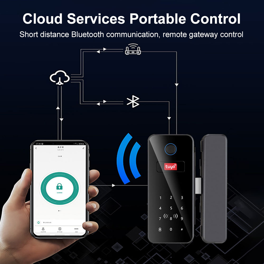 지능형 잠금 유리문 비밀번호 지문 잠금 해제 생체 인식 - Smart Home Door Lock 리뷰 및 가격