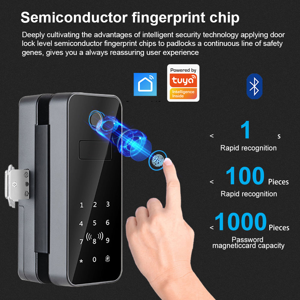 지능형 잠금 유리문 비밀번호 지문 잠금 해제 생체 인식 - Smart Home Door Lock 리뷰 및 가격