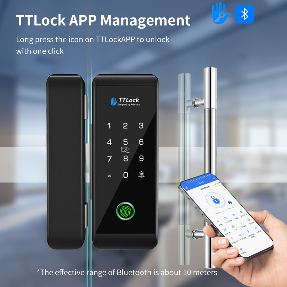 TTLOCK 스마트 유리문 잠금장치, 지문 인식 기능, - Smart Home Door Lock 리뷰 및 가격